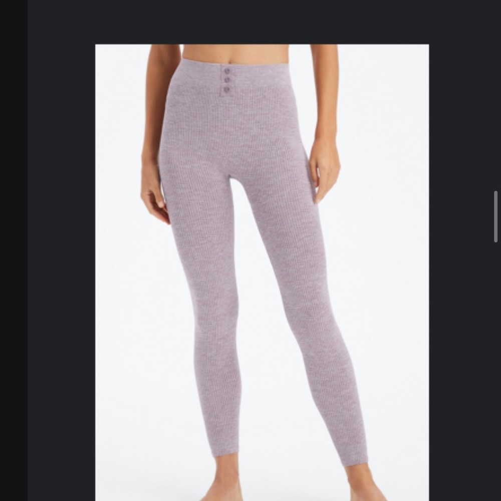 Fabletics Women’s Large Purple Cable-Knit Leggings NWOT